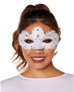 Angel White Lace Eye Half Mask