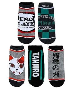 Demon Slayer No Show Socks - 5 Pack