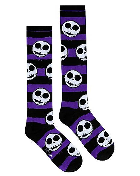 Jack Skellington Striped Knee High Socks - The Nightmare Before Christ 3 Jack Skellington Striped Knee High Socks - The Nightmare Before Christ