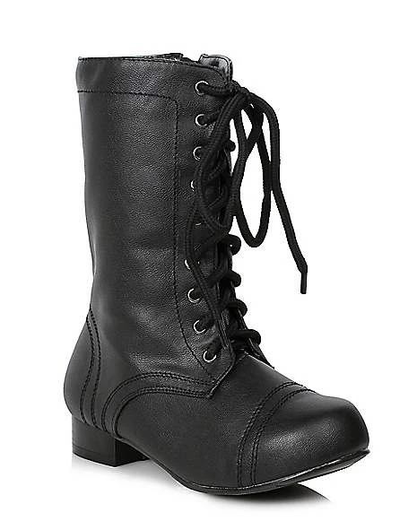 Kids Black Combat Boots 3 Kids Black Combat Boots
