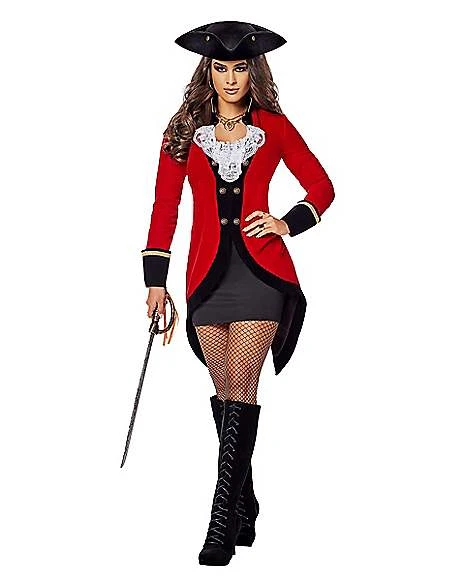 Adult Racy Red Coat Pirate Costume 3 Adult Racy Red Coat Pirate Costume